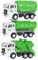 BESTonZON 3 Pièces Petite Voiture Toys kiddikutter gskill Technics The Toy playmobile Jouets pour Enfants véhicules de génie Camion d'assainissement à inertie Plastique Green