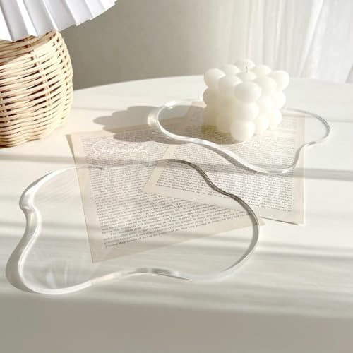 Ueiwffzo 2PCS Wolken Untersetzer Für Gläser, Acryl Glas Untersetzer Set, Transparent Tassenuntersetzer Tischdeko Untersetzer Set Ästhetische Deko Tischdekoration Platzdeckchen