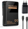 TAVT V-Mount/V-Lock Batteria e adattatore Compatibile con Videocamera, Videocamera, Trasmissione Videocamera, Luce LED PD99