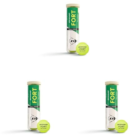 DUNLOP Tennisball Fort All Court TS - für Sand, Hartplatz und Rasen (4 Bälle) (Packung mit 3)