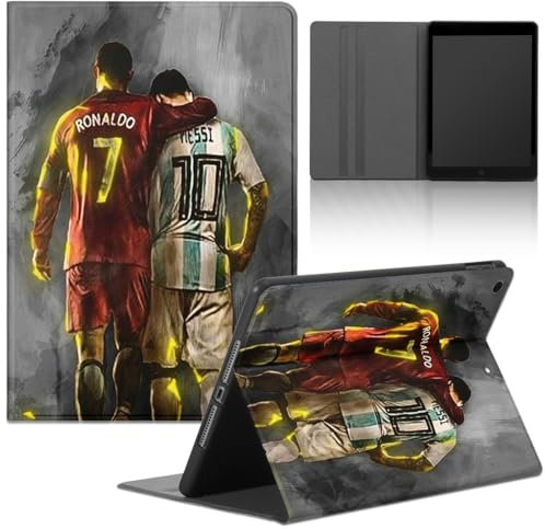 Tablet Coque pour iPad 10,2 iPad 9ème/8ème/7ème Génération 2021/2020/2019, Etui Étoile de Football Nombre 10 Motif PU Cuir Flip Housse Support Étui de TPU Protection Coque de Tablet Case, Sport