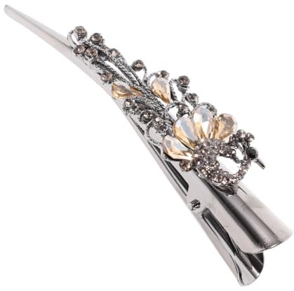 VANZACK Große Haarklammer Entenschnabel Vintage Strasssteine Metalllegierung Elegante Haarspange Für Damen Party Festival Alltag Langlebig Und Modisch Champagnefarben