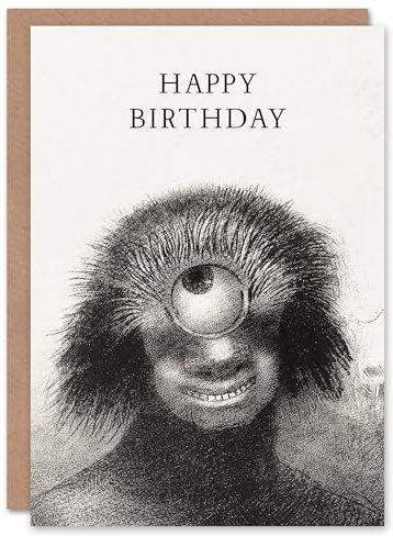 Artery8 Odilon Redon Birthday Card Smiling Cyclops Pencil Drawing