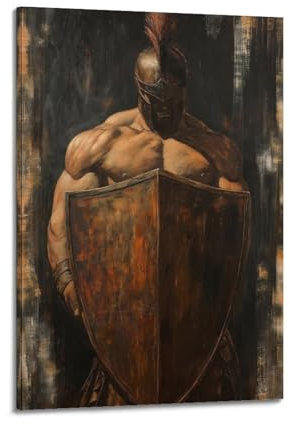 YTNBENE Poster Ares mit Schild, dekoratives Gemälde, Leinwand, Wandposter und Kunstdruck, moderne Familienschlafzimmer-Dekoration, Poster, 20 x 30 cm