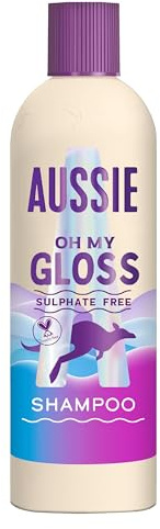 Aussie Oh My Gloss Shampoo 300ml. Deeply Moisturises Dry and Dull Hair. Infused with Australian White Strawberry. Sulphate-Free Formula. For Instantly Shinier and Glossy Hair. Vegan and Cruelty-Free
