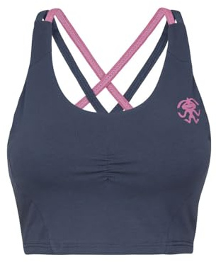 Rafiki Nago CTN Women's Bustier - Comfortable Sports Bra Made of Organic Cotton for Leisure & Climbing, India Ink, 10