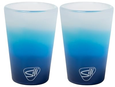 Silipint 1.5oz Silicone Shot Glasses – Pack of 2 Unbreakable, BPA-Free, Non-Toxic, Dishwasher & Freezer Safe Cups – Colored Shot Glasses for Cold Beverages, Cocktails, Travel, Party (Blizzard)