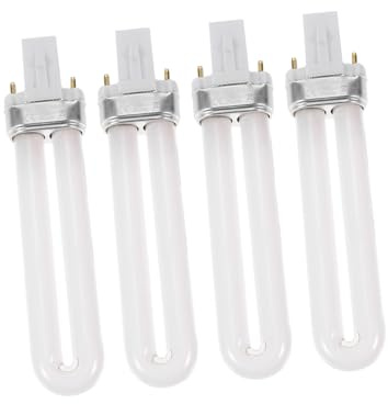 Nagellack Lichtröhre 12W 365nm Glas 4 Stück für Maniküre | Weiß, 16x3x2cm Format, Schnelle Aushärtung, UV Squishlight Nägel Silikon Köpfe