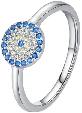 BCughia Ehering Weissgold Damen, Echtgold Ring Damen 585 mit Rund Form Labor Erstellter Saphir und Moissanit Eheringe Freundschaftsringe Gr 58