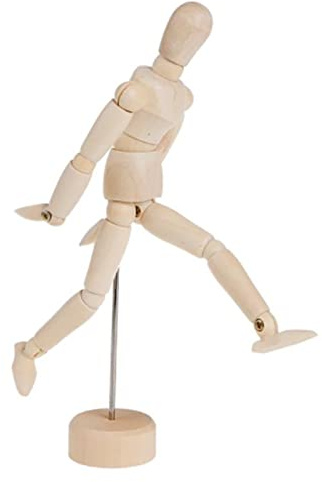 Kikumi Flexibles Mini-Skizzen-Zeichnen von Holzfiguren, Bewegliche Modelle, Spielzeug, Geeignet für Kunstskizzenmodelle, Dekorationen, Desktop-Spielzeug, Original-Holzfarbe, für Fotografie