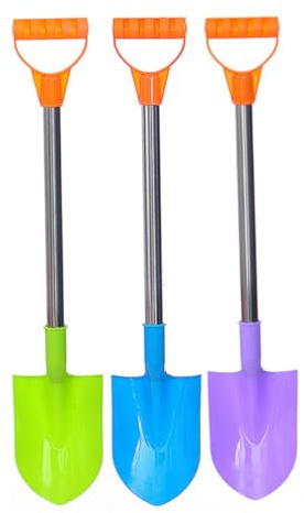 Kinder-Schneeschaufel, Strandschaufeln für Kinder, Edelstahl-Schneeschaufel mit Kunststoffschaufeln und Griff, 3 Stück..