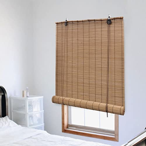 Bambusrollo 100x220 cm Braun, Sichtschutz für Fenster und Tür, natürlicher Sonnenschutz Innenbereich