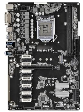 Scheda madre Guida al mining Fit For ASRock H110 PRO BTC+ Scheda madre LGA 1151 DDR4 32 GB PCI-E 3.0 M.2 12×PCI-E X1 Supporto ATX Core i5-6400 di 7a/6a generazione