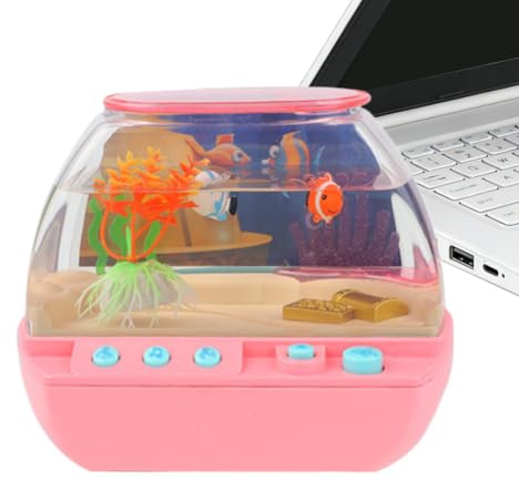Tanque de peces de juguete, acuario simulado, decoración musical, pantalla de luz, para el hogar