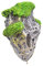 Aquarium Terrarium Ornamente Schwimmenden Stein Rock Felsen mit Saugnapf Dekoration - S