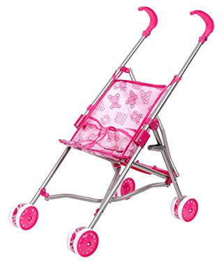 Alsino Puppenwagen 8463 Puppenbuggy Puppen-Wagen leicht klappbar Puppen-Buggy ab 3 Jahren Babywagen