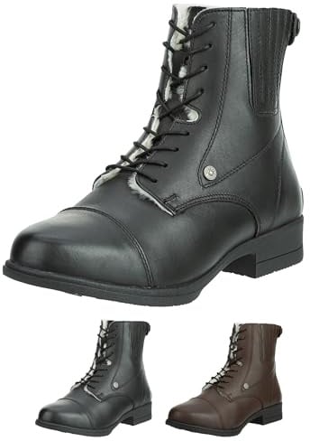 SUEDWIND FOOTWEAR Stiefeletten Icelock Merino BZ Lace Schwarz & Braun 35-46 | Leder Winter Boots – Reitschuhe mit Reißverschluss hinten, Merino-Wolle & Icelock-Sohle – wasserabweisend