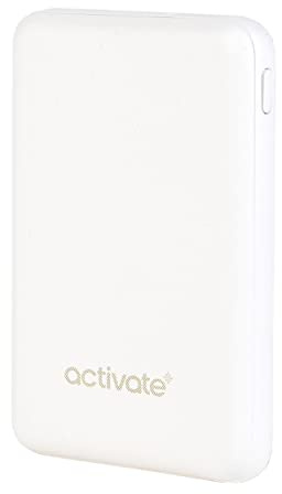 Activate EE4485WHTSTKEU Mini Portable Charger Power Bank| 10000 mAh/5V|White| LED Battery Indicator Lights & Handy Torch Function| Micro USB Port Suitable for iPhones, Samsung & Other Smartphones