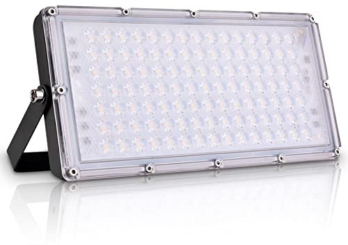 Bellanny 100W Strahler Außen, 10000LM Superhell, 3000K Warmweiß Fluter, IP65 Wasserdicht Scheinwerfer Flutlicht Sicherheitsbeleuchtung für Garten Garage Terrassen