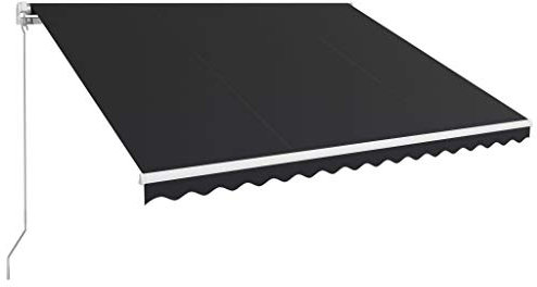 vidaXL Tenda da Sole Retrattile Manuale per Finestra Privacy Schermo Parasole a Scomparsa 450x300 cm in Tessuto PU Antracite Telaio in Alluminio