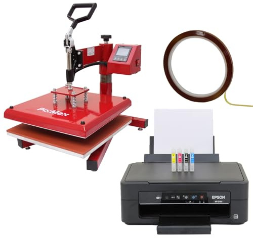 38cm Schwing-Transferpresse & Sublimations-Drucker im Set Hitzepresse Transferpresse Presse für den Sublimationsdruck mit Drucker