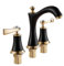 Grifo Grifo De Lavabo De Cobre Completo Grifo De Baño De Tres Orificios Grifo Dividido Grifo De Titanio De Tres Orificios Caliente Y Frío(Oro Negro)