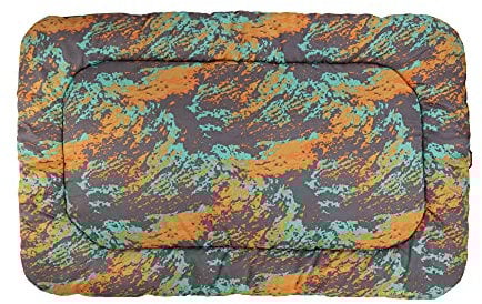 RUFFWEAR Basecamp Hundebett, bequemes & leichtes Reisebett für Hunde, maschinenwaschbar, 30 x 48, Orange Reef
