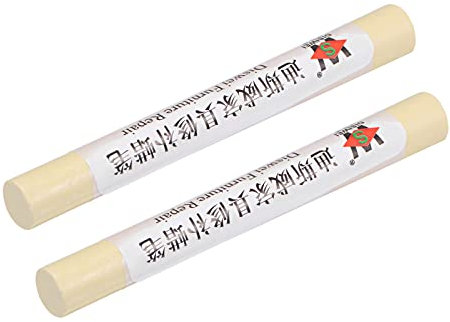 sourcing map 2 Stück Holzwach Füllstift Möbelstifte Holz Reparatur Ausbesserungsstifte für Kratzer Löcher Boden Laminat Tischler, Creme