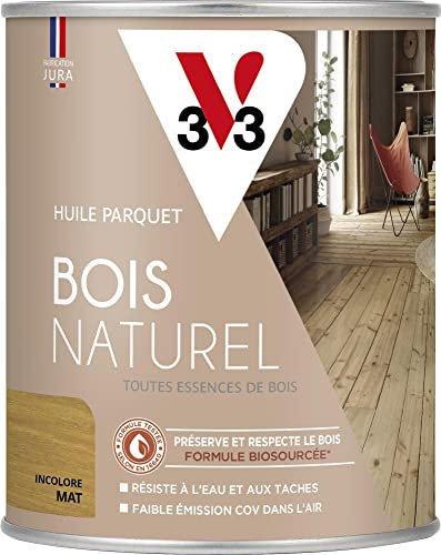 V33 Huile parquet bois naturel, Incolore Mat 0,75L