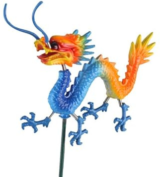 Five Oaks Dragon Mobile Sur Tige METAL (12 Stück) Gartenfiguren, mehrfarbig, einzigartig