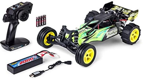 Carson 500404206-1:10 Stunt Warrior 2.0 2.4G 100% RTR - Ferngesteuertes Auto, RC Buggy, inkl. Batterien und Fernsteuerung, Offroad Buggy, grün