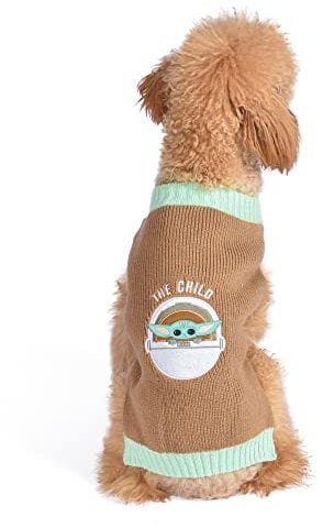 STAR WARS for Pets The Mandalorian Dog Sweater, Medium (M) | The Mandalorian & GROGU Sweater for Dogs | Star Wars Pet Apparel, Star Wars Sweater for Dogs