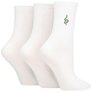 SockShop Wildfeet Ladies Embroidered Socks - Ribbed Cotton Socks in a Multipack of 3 Pairs Size 4-8 for Casual Everyday Wear