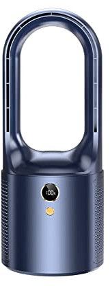 Aflytep Escritorio para el Hogar Turbo Ventilador EléCtrico Sin Aspas Recargable por USB Silencioso Mini Ventilador PortáTil de RefrigeracióN por Viento de 6 Velocidades 2000MAh A