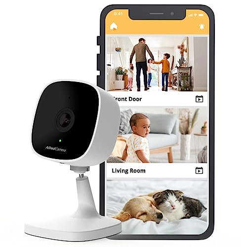 AlfredCamera Cámara de Seguridad Inteligente para Interiores, Full HD 1080P, Visión Nocturna, Grabación Continua, Monitor de bebé enchufable, Cámara para Mascotas, Detección de Movimiento