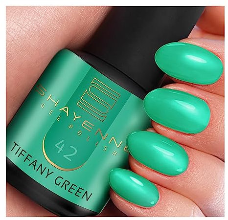 SHAYENNE UV Gel Nagellack - 42 Tiffany Green Grün 15 ml - Langanhaltend, Kratzfest & Hochglänzend - Profi-Qualität - LED kompatibel - Perfekt für Zuhause & Studio - Made in Germany