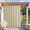 TECDOTO Rideau Extérieur Résistant aux Intempéries avec Oeillets Haut et Bas, Rideau Occultant Extérieur Imperméable pour Patio/Balcon/Gazebo/Yardcurtain, 1 Panneau, Beige-L213xH183cm