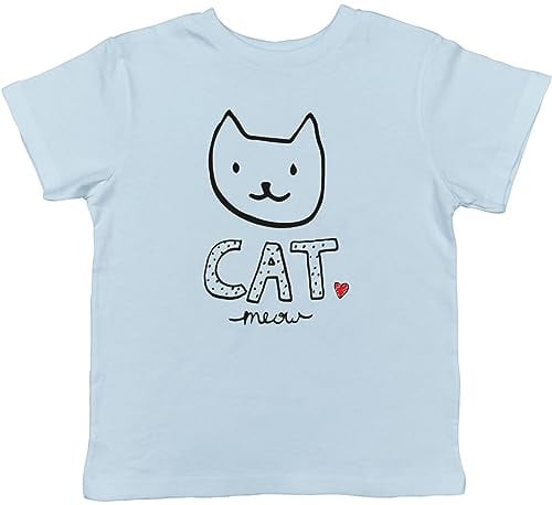 Shopagift Cat Meow Kids T-Shirt Pet Kitten Cat Lover Childrens Tee Gift