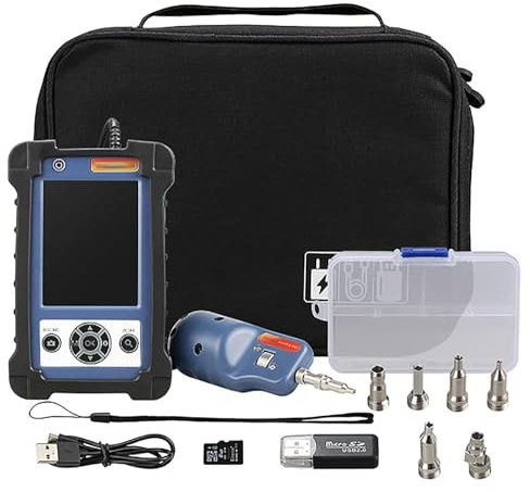 Portable Optic Fiber Cleaning Inspection Kits Including 400X Fiber Connector Microscope for 2.5mm SC/FC/ST /1.25mm LC Adapter