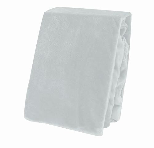 one-home Winter Spannbettlaken Bettlaken Teddy Plüsch Warm Weich Nicki Fleece Kuschelig Flauschig Cashmere Touch Einfarbig, Größe:90x200 cm - 100x200 cm, Farbe:Grau