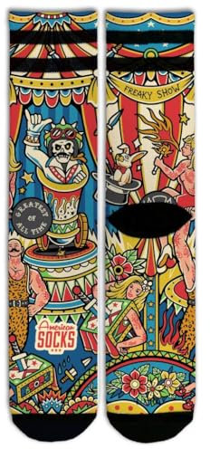 American Socks Circus - Mid High L/XL - Sportsokken voor heren en dames, Crossfit-sokken, Padel-sokken, Running-sokken, Fiets-, Fiets- en Skate-sokken.
