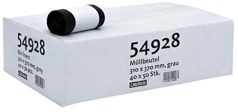 DEISS Müllbeutel 6 Liter reißfest mit 10-20% Regeneratanteil - Karton / 6 Liter | Karton (40 Rollen)