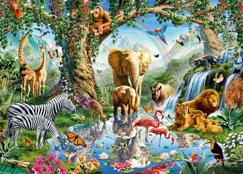 Ravensburger 12000682 - Adventures in the Jungle - 1000 pieces jigsaw puzzle – Puzzle for adults and kids age 14 years up,