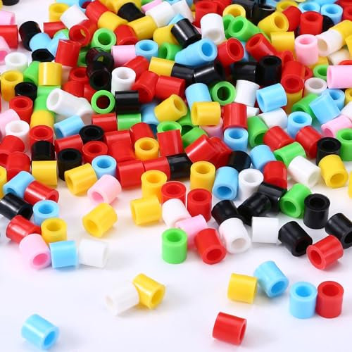 Fontien Bügelperlen 10mm Bügelperlen Set Groß 700 Stück Steckperlen 7 Farben Basteln Geschenke Kinder Kreativer Bastelspaß für Ostern Party Geburtstag