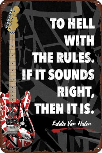 Dazkqbl Eddie Metal Signs:Van Motivierendes Zitat Halen Poster | Inspirierende Gitarrenkunst – Rock-inspirierte Wanddekoration – 20,3 x 30,5 cm Größe – einzigartiges Musikgeschenk für Fans