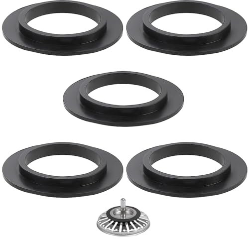 5 PCS Sink Plug Rubber Seal Pop Up Plug Washer O-Rings Sink Waste Basin Click Plug Stainless Steel Thicken Sink Strainers Plugs Replacement Bath Plug Seal Sink Plug Washer