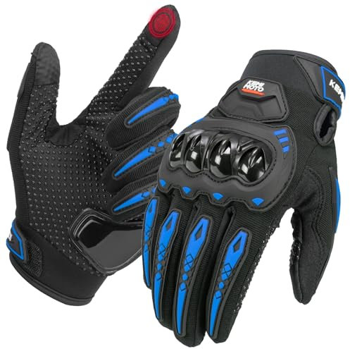 KEMIMOTO Motorrad Handschuhe Herr, Motorradhandschuhe Sommer mit Knöchelprotektor und Touchscreen, Atmungsaktive Outdoor Handschuhe für Herren und Damen, für Motorrad, Fahrrad, Roller, Jagd