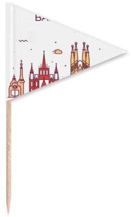 Palillo de dientes plano con diseño de Barcelona España para magdalenas