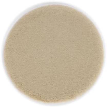 Astra Hochwertiger Kunstfell Teppich flauschig - Teppich Wohnzimmer - Hochflorteppich Lammfell Schaffell Accessoire - Dekofell Gold Rund Ø 35 cm