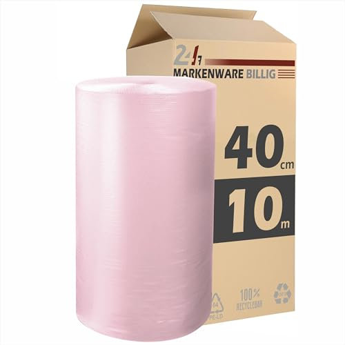 Luftpolsterfolie kleine Rolle 40cm x 10m Noppenfolie - Bubble Wrap Verpackungsmaterial - Polster - Pack - & Verpackungsfolie (3, 40cm x 10m)